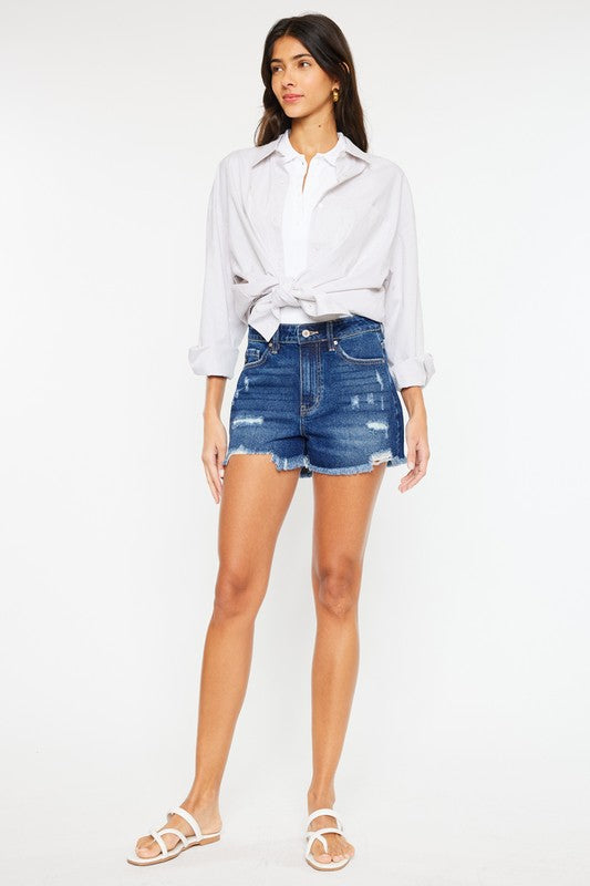 Presley High Rise Frayed Hem Shorts