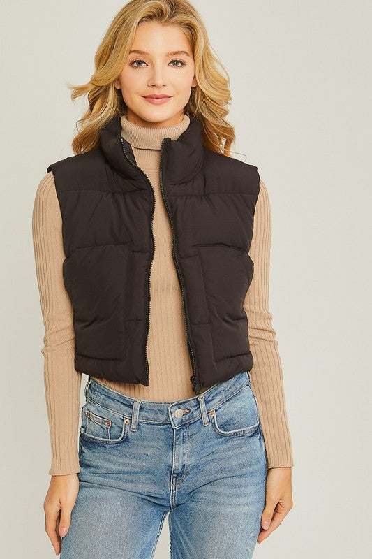 Out For The Day Puffer Vest Khaki