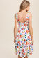 Flower Print Square Neck Dress