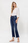 James High Rise Distressed Hem Kick Flare Jeans