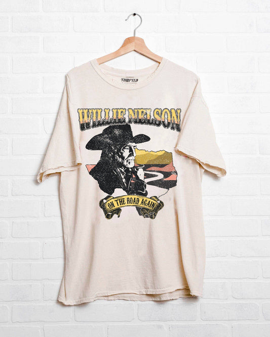 Willie Nelson Desert Texas Off White Thrifted Graphic Tee